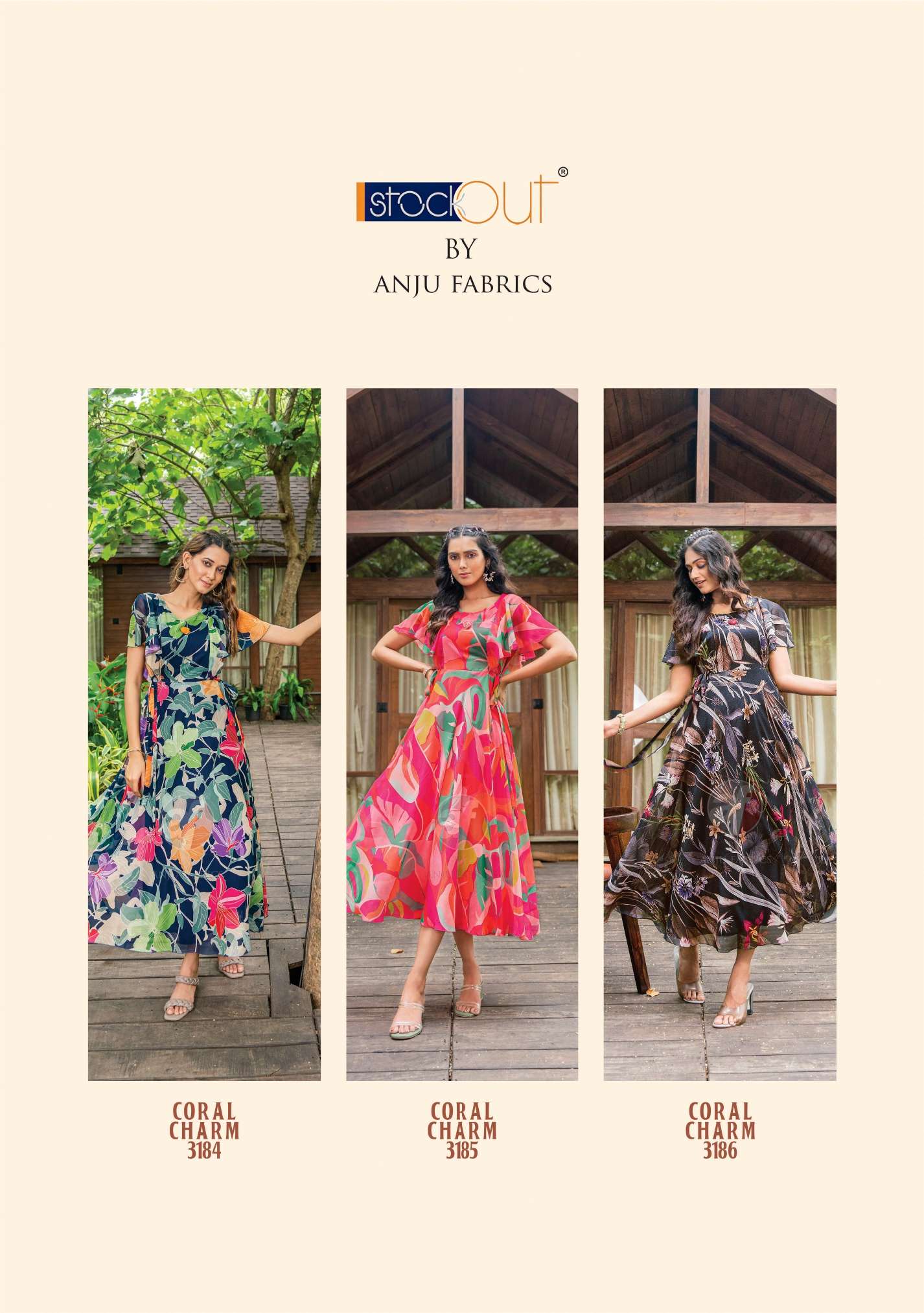 CORAL CHARM VOL 3  PRINTED VISCOSE PREMIUM CHIFFON DESIGNER KURTI WITH  FANCY BROOCH BY AF BRAND INDEX2
